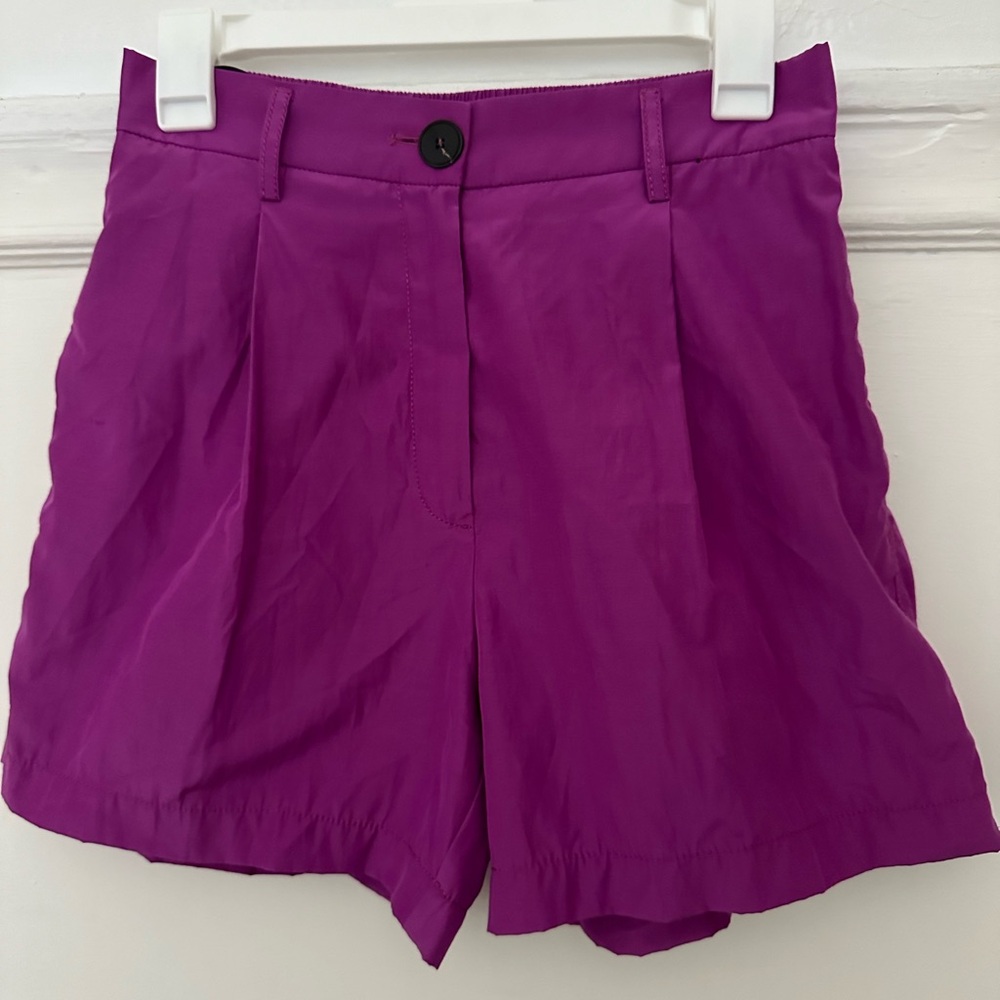368$ FORTE FORTE Italy NEW! Fuchsi  Walking Shorts  Elastic High Waisted  Size 2